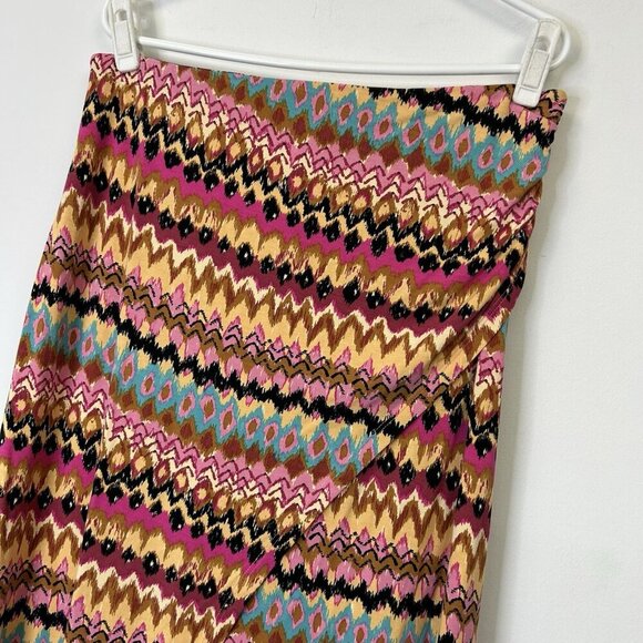 Boden Jersey Midi Skirt Womens Size 12 Side Split Multicolor - Picture 4 of 9